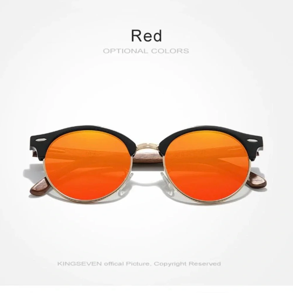 KINGSEVEN Handmade High Quality Black Walnut Sunglasses Polarized UV400 Shade - Picture 2 of 7